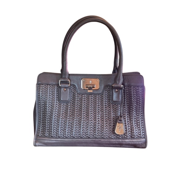 Cole Haan Leather Satchel Handbag with Handles and Shoulder Strap - Picture 1 of 14